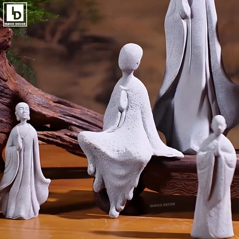 Bonsai Garden For Desk - Estatua de Buda de piedra, figuritas