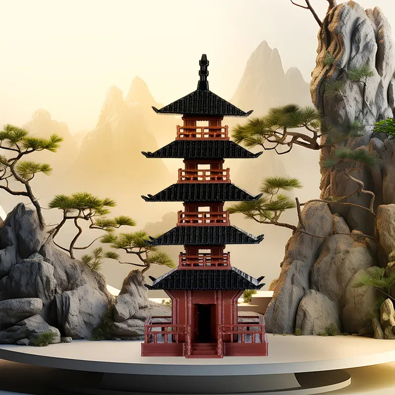 Mini Bonsai Zen Garden - 🛒 Mini estatua de pagoda, modelo