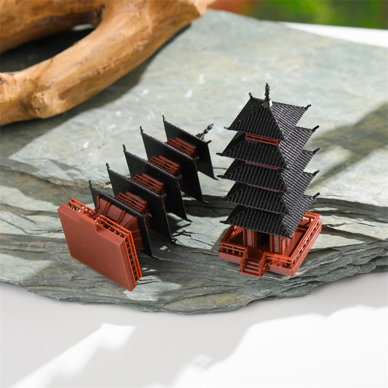 Mini Bonsai Zen Garden - Mini estatua de pagoda, modelo de
