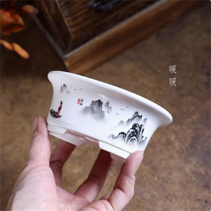 Maceta de bonsái ovalada blanc - Bonsai Garden For Desk reseña y precio