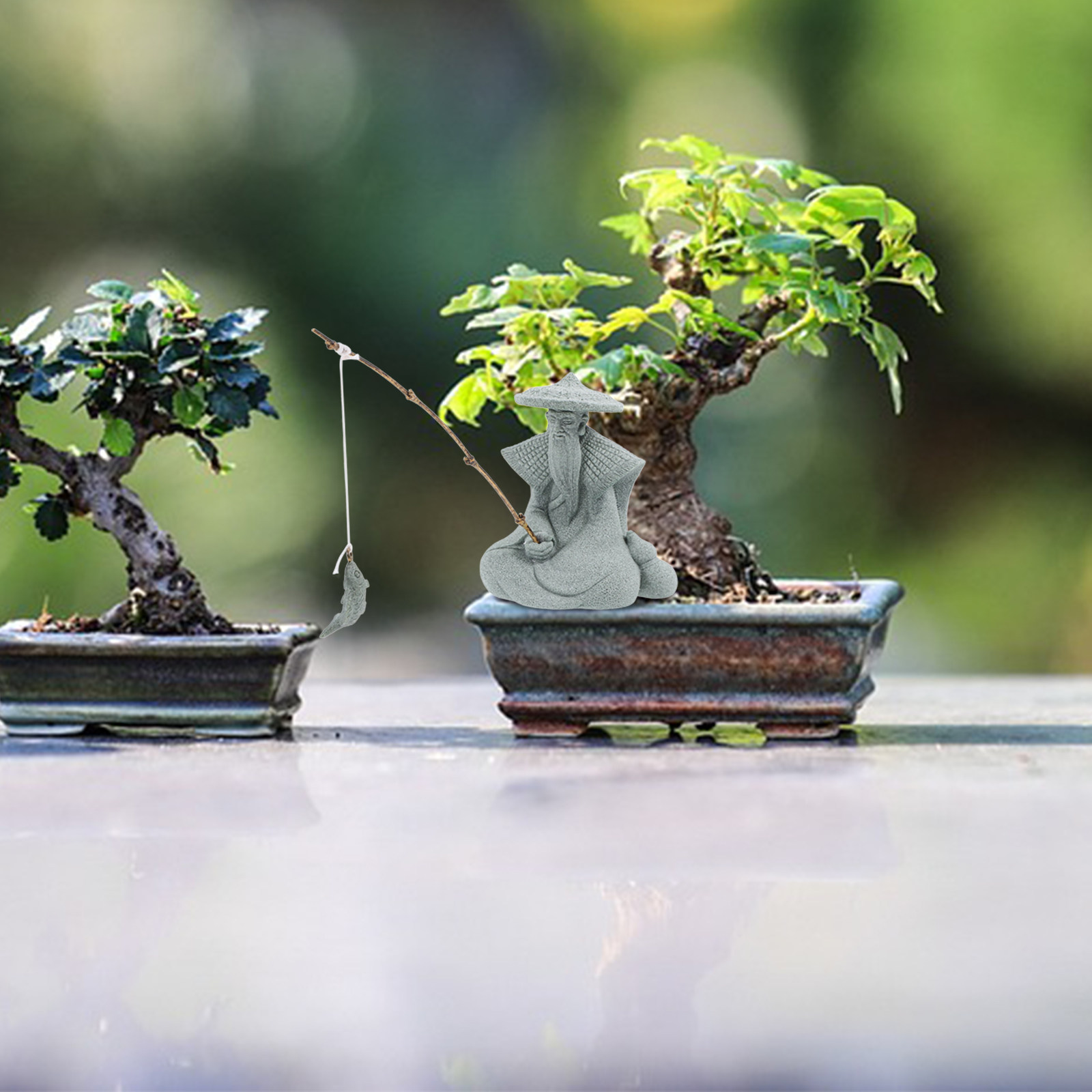Estatua de Pescador en Miniatu - Mini Bonsai Zen Garden reseña y precio