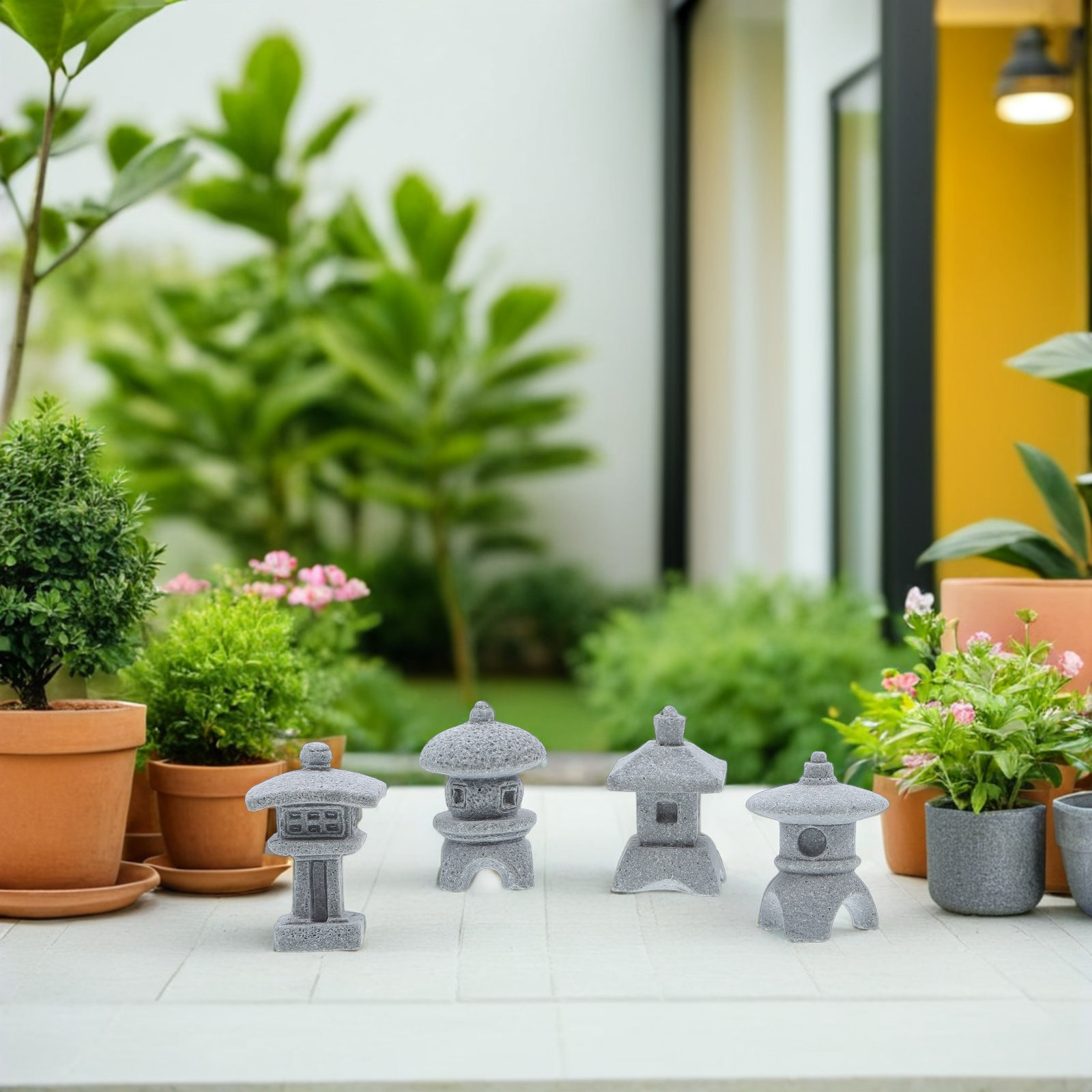 4 Piezas de Mini Estatuas de P - Mini Bonsai Zen Garden reseña y precio